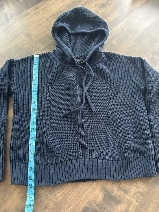 Banana Republic Navy Knit Hooded Pullover Sweater - Picture 6 of 10